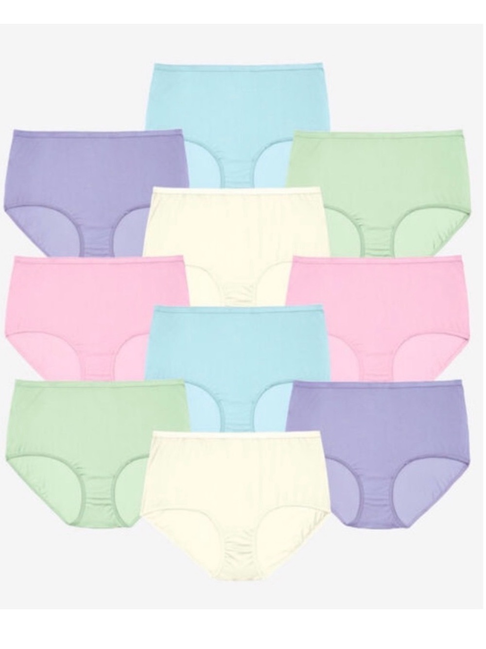 New 10 Pack Cotton Briefs
Panties size 2X 20 22 9
Comfort Choice